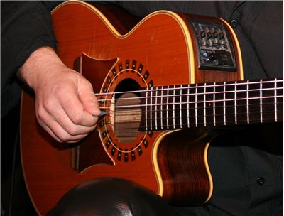 Playing on Acoustic Guitar
